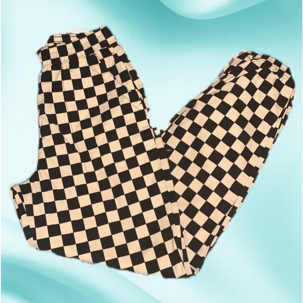 Vans Checkered Pants Black and White